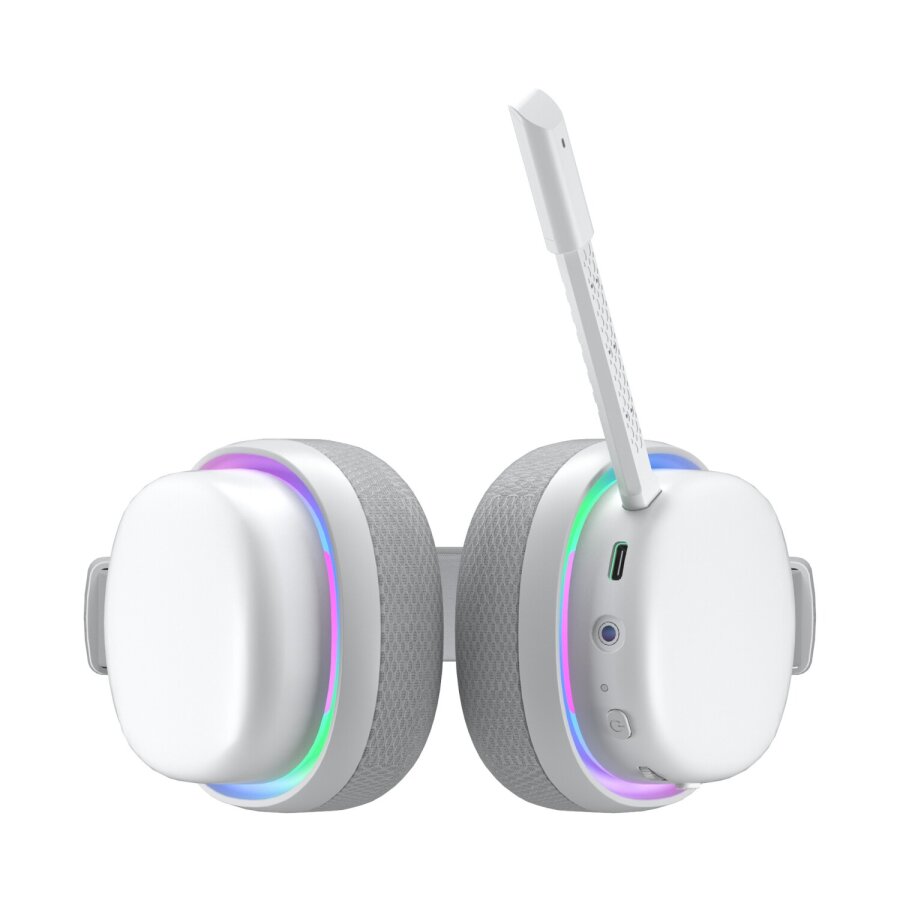 Aula G7 Tri Mode Kablosuz RGB Gaming 40mm Driver Gürültü Engelleyici Mikrofonlu E-Spor Oyuncu Kulaklığı Beyaz - 9