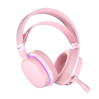 Aula G7 Tri Mode Kablosuz RGB Gaming 40mm Driver Gürültü Engelleyici Mikrofonlu E-Spor Oyuncu Kulaklığı Pembe - 8