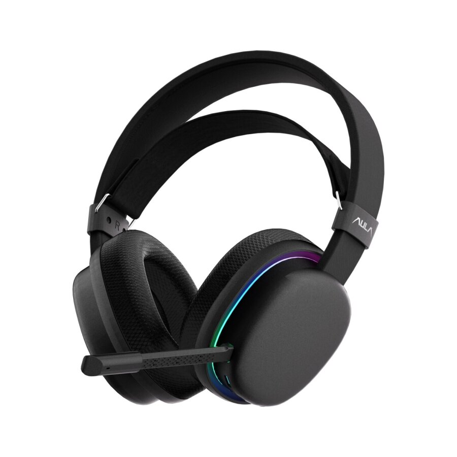 Aula G7 Tri Mode Kablosuz RGB Gaming 40mm Driver Gürültü Engelleyici Mikrofonlu E-Spor Oyuncu Kulaklığı Siyah - 1