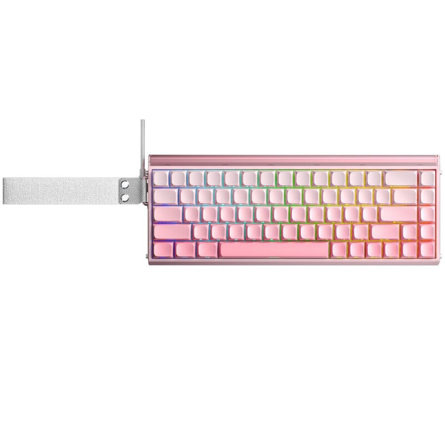 Aula Hero 68 HE Manyetik Klavye Rapid Trigger Black King Switch 8000Hz RGB Neon TKL Hot Swap Oyuncu Klavyesi Pembe - 2