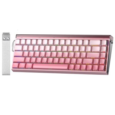 Aula Hero 68 HE Manyetik Klavye Rapid Trigger Black King Switch 8000Hz RGB Neon TKL Hot Swap Oyuncu Klavyesi Pembe