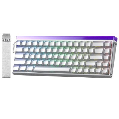 Aula Hero 68 HE Manyetik Klavye Rapid Trigger Jade King Switch 8000Hz RGB Neon TKL Hot Swap Oyuncu Klavyesi Beyaz