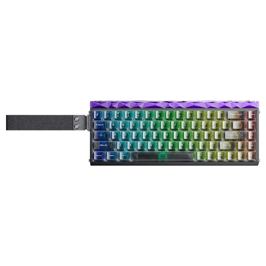 Aula Hero 68 He Manyetik Klavye Rapid Trigger Jade King Switch 8000Hz RGB Neon TKL Hot Swap Oyuncu Klavyesi Şeffaf Siyah - 8