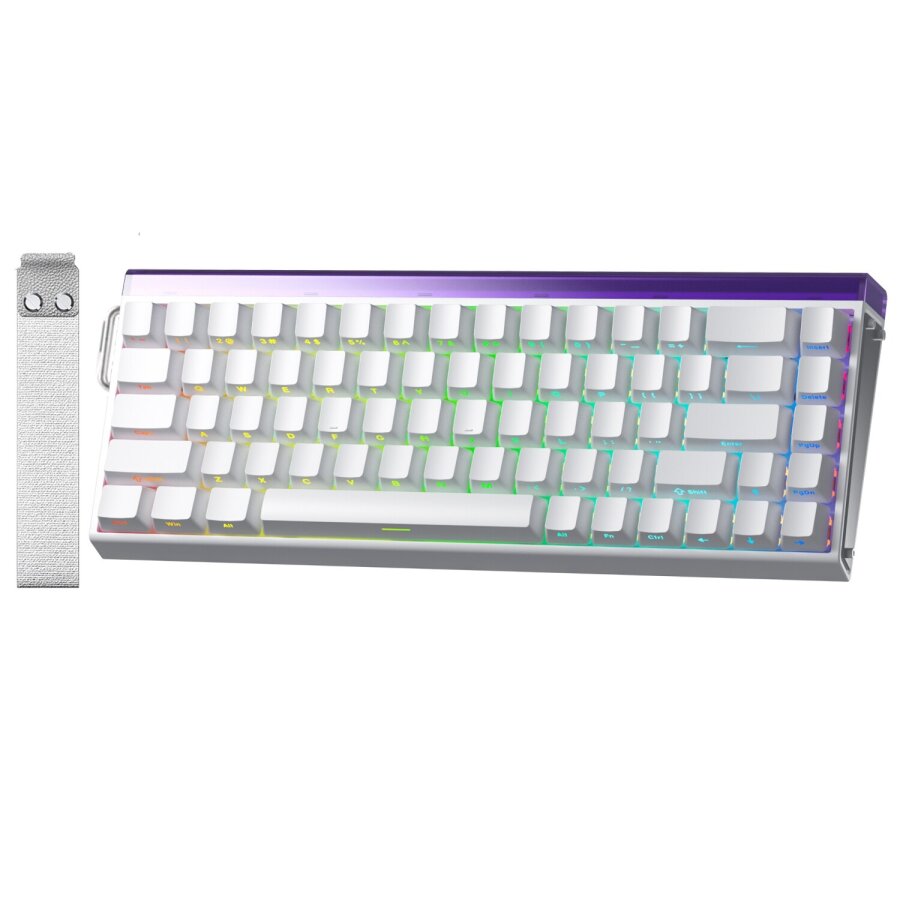 Aula Hero 68 HE Manyetik Klavye Rapid Trigger Meteor Switch 8000Hz RGB Neon TKL Hot Swap Oyuncu Klavyesi Beyaz - 1