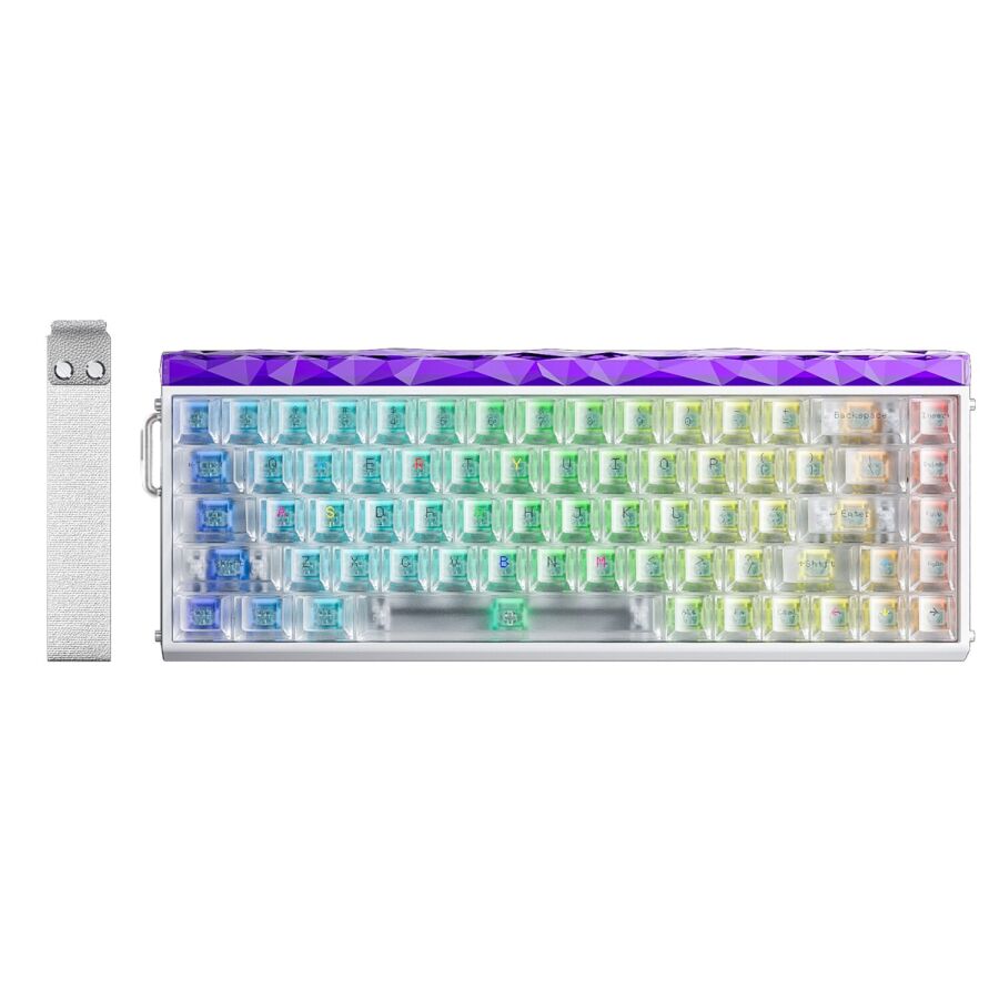 Aula Hero 68 He Manyetik Klavye Rapid Trigger Silver Switch 8000Hz RGB Neon TKL Hot Swap Oyuncu Klavyesi Şeffaf - 1