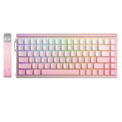 Aula Hero 84 He Manyetik Klavye Rapid Trigger Dragon King Switch 8000Hz RGB Neon TKL Hot Swap Oyuncu Klavyesi Pembe
