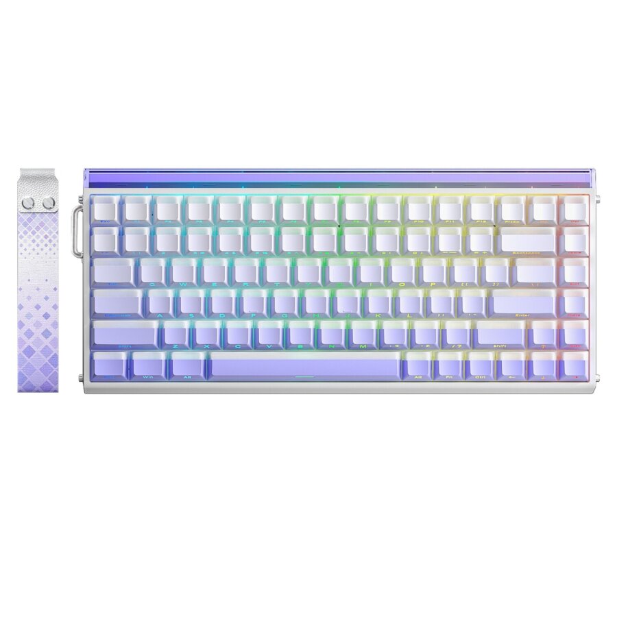 Aula Hero 84 He Manyetik Klavye Rapid Trigger Jade King Switch 8000Hz RGB Neon TKL Hot Swap Oyuncu Klavyesi Mor - 1