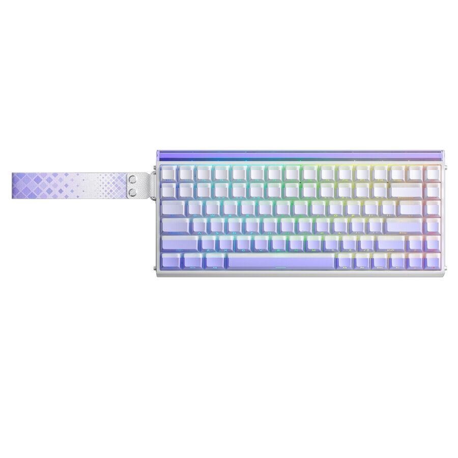 Aula Hero 84 He Manyetik Klavye Rapid Trigger Jade King Switch 8000Hz RGB Neon TKL Hot Swap Oyuncu Klavyesi Mor - 2