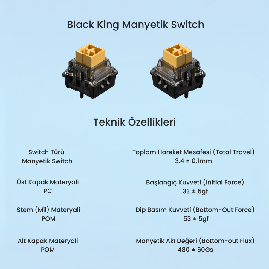 Aula Leobog Black King Manyetik Switch 20 Adet - 3