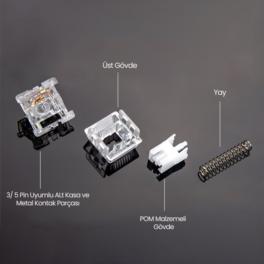 Aula Leobog Crystal Lineer Mekanik Switch 100 Adet - 3