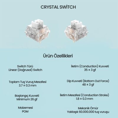Aula Leobog Crystal Lineer Mekanik Switch 100 Adet - 2