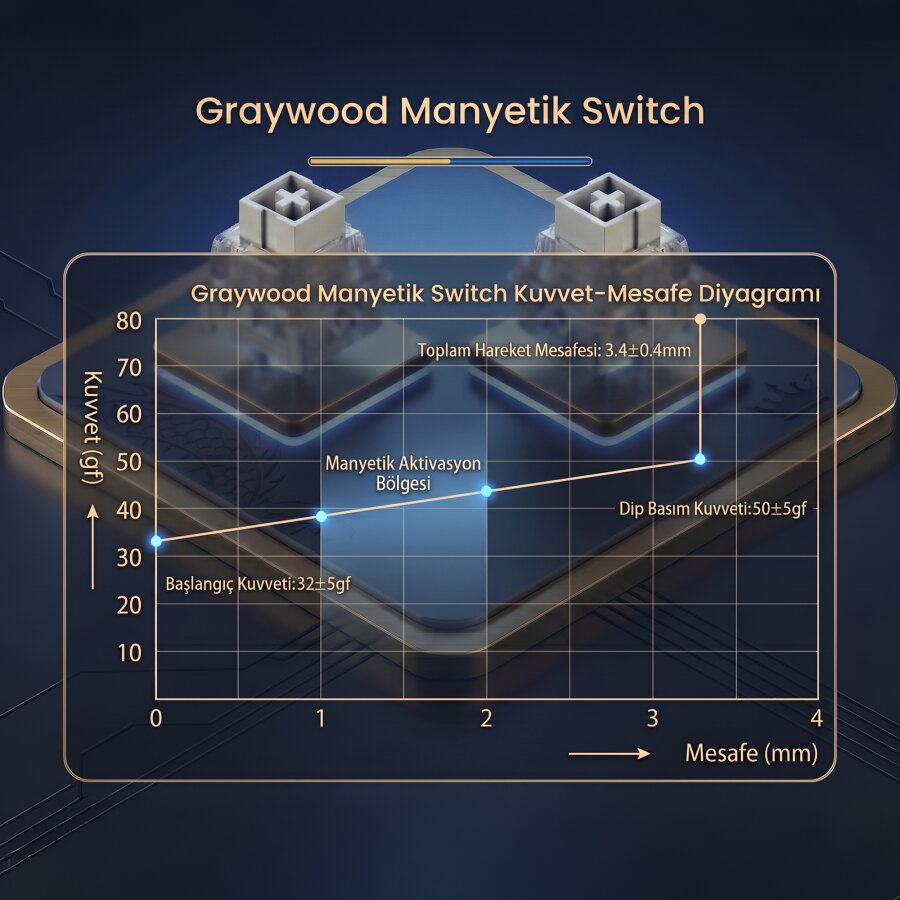 Aula Leobog Graywood Manyetik Switch 20 Adet - 4