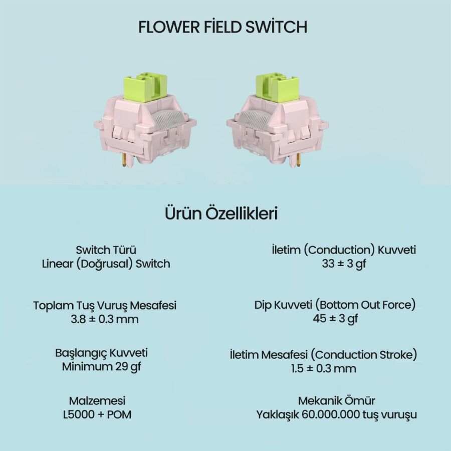 Aula Leobog Huatian Lineer Mekanik Switch 100 Adet - 2
