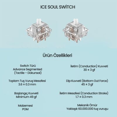 Aula Leobog Ice Soul Tactile Mekanik Switch 100 Adet - 2
