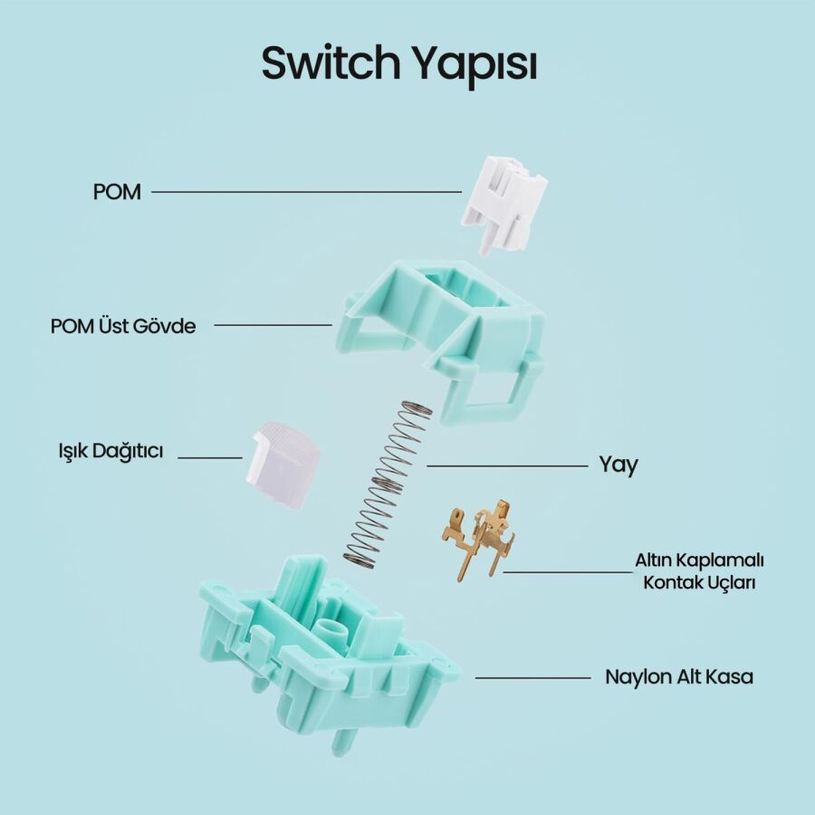 Aula Leobog Ice Vein Lineer Mekanik Switch 100 Adet - 4