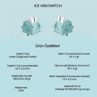 Aula Leobog Ice Vein Lineer Mekanik Switch 100 Adet - 2