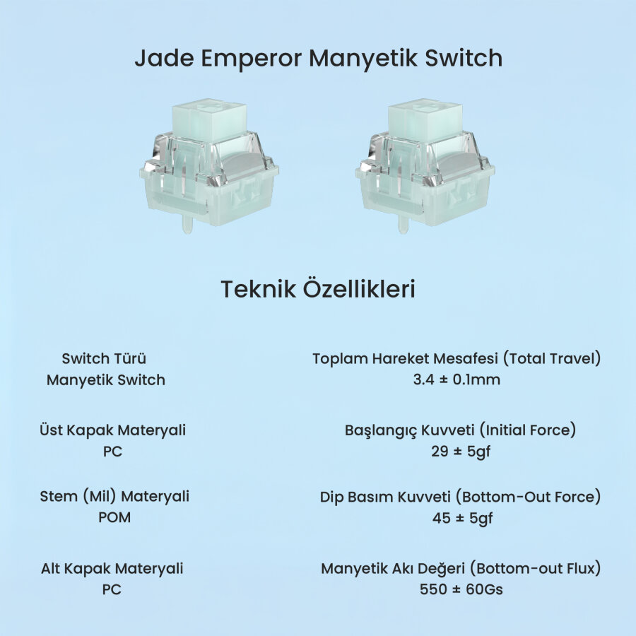 Aula Leobog Jade Emperor Manyetik Switch 20 Adet - 3