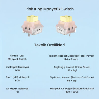 Aula Leobog Pink King Manyetik Switch 20 Adet - 3