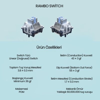 Aula Leobog Rambo Lineer Mekanik Switch 100 Adet - 2