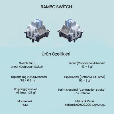 Aula Leobog Rambo Lineer Mekanik Switch 100 Adet - 2