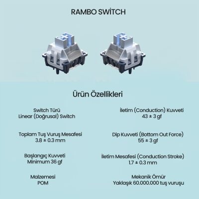 Aula Leobog Rambo Lineer Mekanik Switch 100 Adet - 2