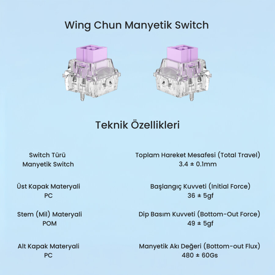 Aula Leobog Wing Chun Manyetik Switch 20 Adet - 3