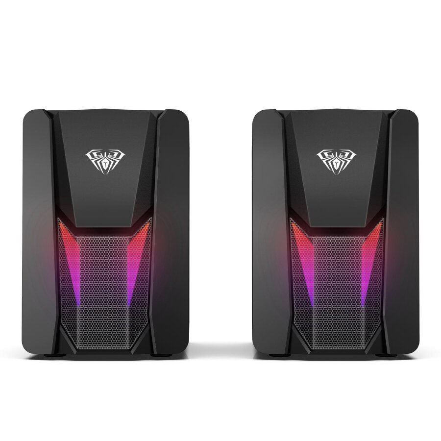 Aula N-108 1+1 USB/Aux Stereo 2.0 RGB Masaüstü Gaming Oyuncu Hoparlör Speaker Ses Sistemi - 3