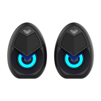 Aula N-69 2*3W RGB LED Işıklı Masaüstü Oyuncu Laptop PC Bilgisayar Hoparlörü - 2