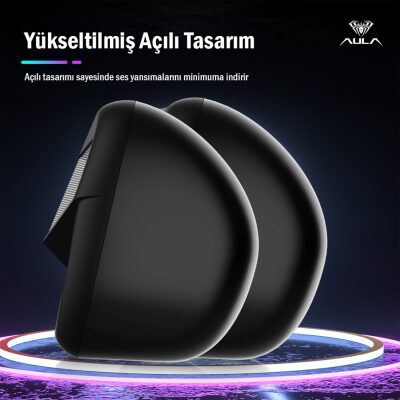 Aula N-69 2*3W RGB LED Işıklı Masaüstü Oyuncu Laptop PC Bilgisayar Hoparlörü - 10