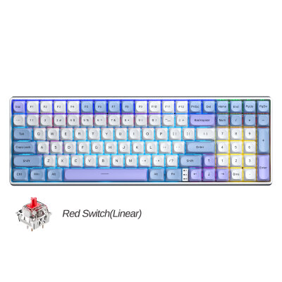 Aula S100 Pro Mekanik Gaming Oyuncu Klavyesi Red Switch Hot Swap RGB Bluetooth Kablolu Kablosuz 3 Mod Mavi