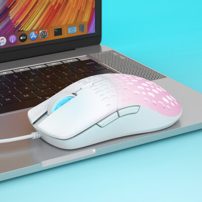 Aula S11 Pro 3600DPI RGB Optik Gaming Mouse Pembe - 4
