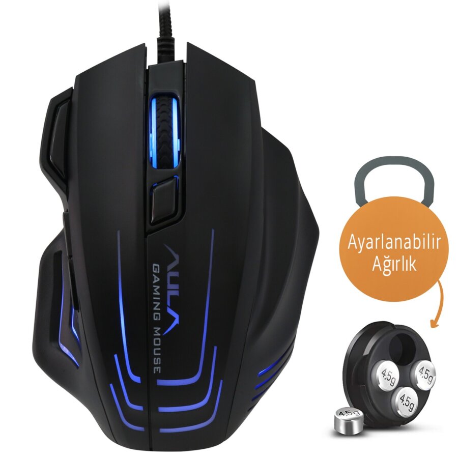 Aula S18 6400DPI RGB 7 Programlanabilir Tuş 1000Hz Gaming Oyuncu Mouse - 2