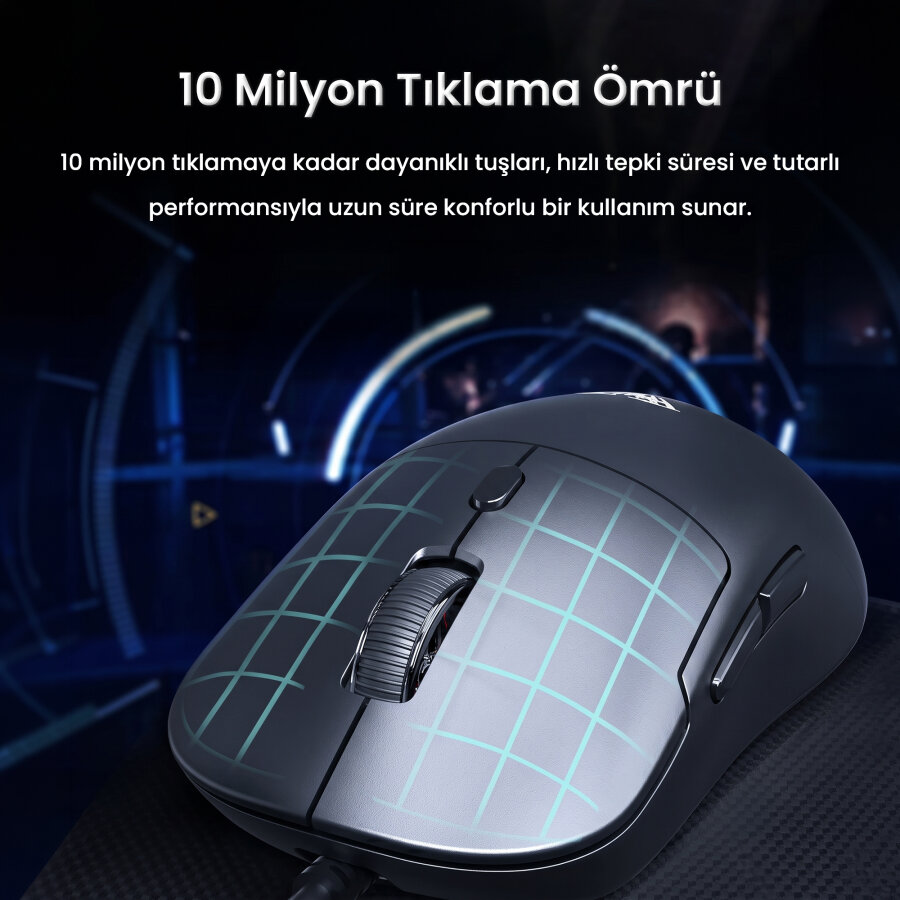 Aula S35 7200 DPI 6 Kademeli Optik Sensör 13 RGB Mod Makrolu Hafif Ergonomik Örgülü Kablo Gaming Oyuncu Mouse Siyah - 5