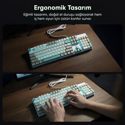 Aula S500 Brown Switch RGB Makrolu Kablolu Gaming Mekanik Oyuncu Klavyesi - 3