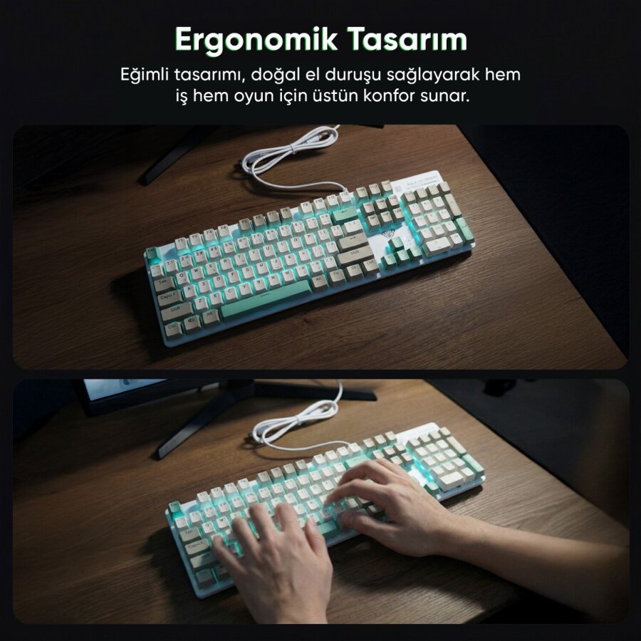 Aula S500 Brown Switch RGB Makrolu Kablolu Gaming Mekanik Oyuncu Klavyesi - 3