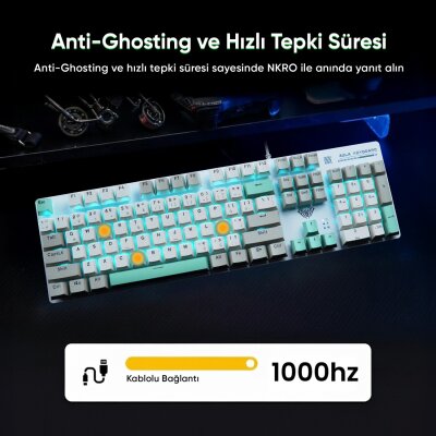 Aula S500 Brown Switch RGB Makrolu Kablolu Gaming Mekanik Oyuncu Klavyesi - 5