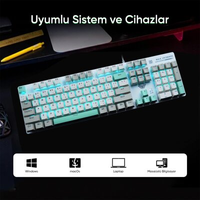 Aula S500 Brown Switch RGB Makrolu Kablolu Gaming Mekanik Oyuncu Klavyesi - 7
