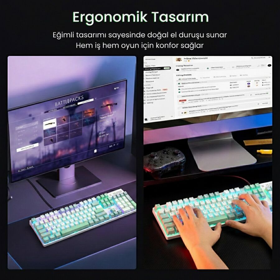 Aula S500 Brown Switch RGB Makrolu Kablolu Gaming Mekanik Oyuncu Klavyesi - 3