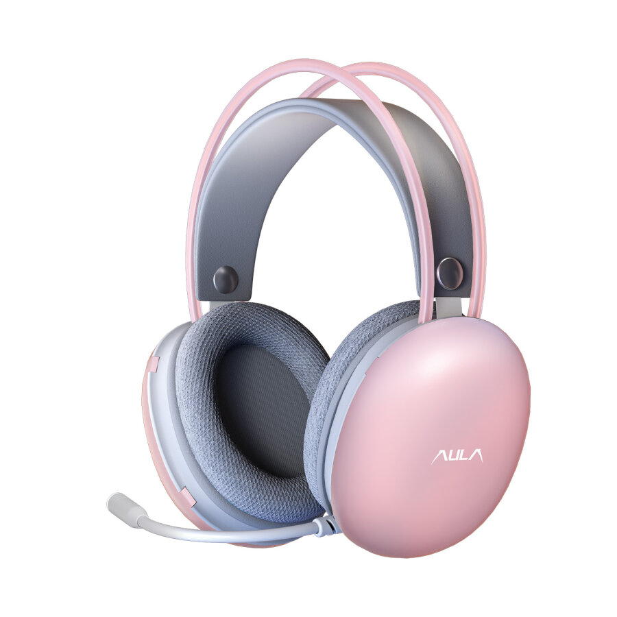 Aula S505 RGB USB Gaming Mikrofonlu Oyuncu Kulaklığı Pembe - 1