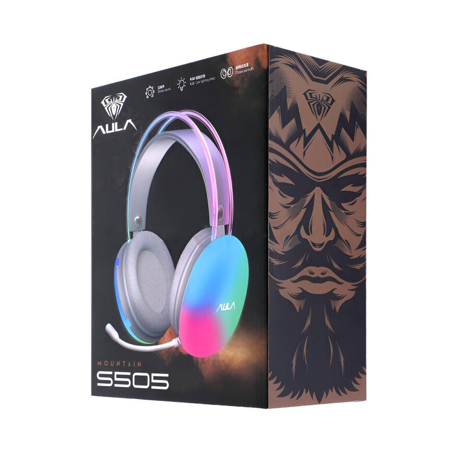 Aula S505 RGB USB Gaming Mikrofonlu Oyuncu Kulaklığı Pembe - 9