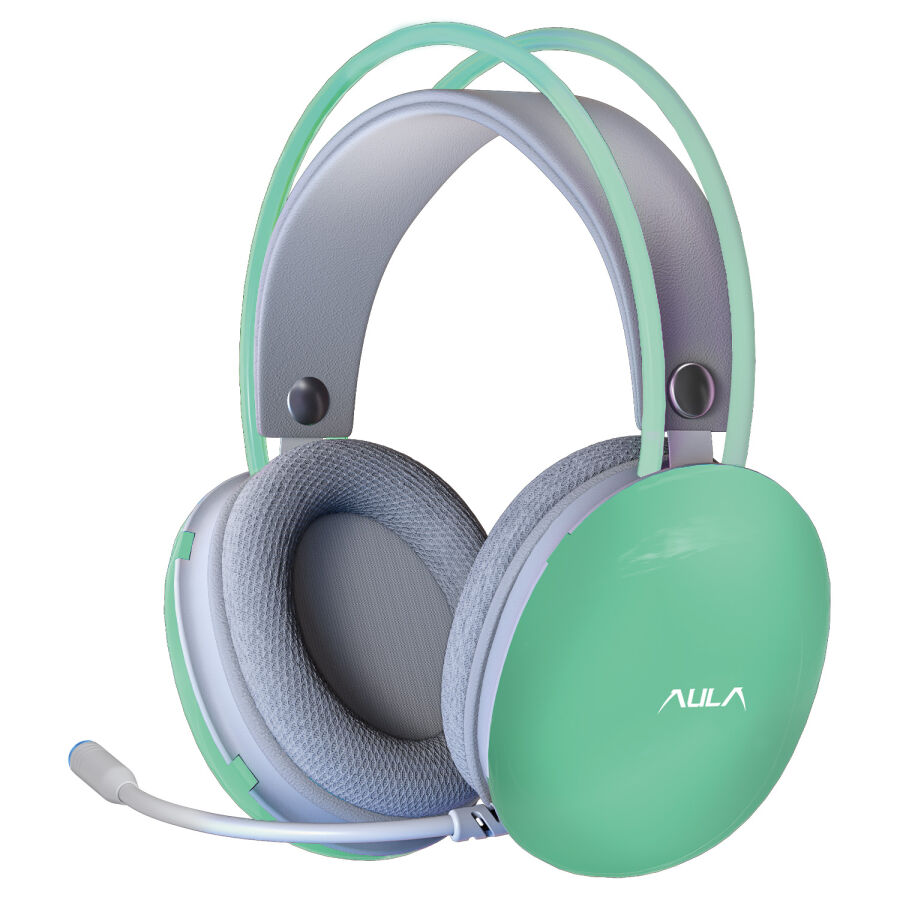 Aula S505 RGB USB Gaming Mikrofonlu Oyuncu Kulaklığı Yeşil - 1