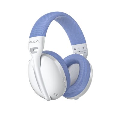 Aula S6 Ultra Hafif Kablosuz Bluetooth Type-C Mikrofonlu Gaming Oyuncu Kulaklığı Mavi 