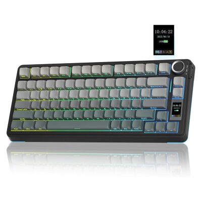 Aula S75 Pro Mekanik RGB TKL Seiya Switch Kablosuz Makrolu Hot Swap Klavye Gradyan Gri