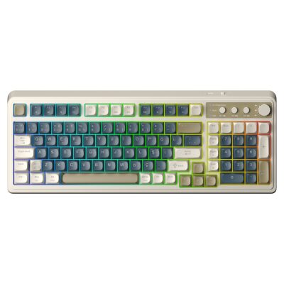 Aula S99 Retro RGB Gaming 3 Modlu Bluetooth/2.4GHz/USB-C Kablosuz Makrolu Türkçe Q Klavye Lacivert
