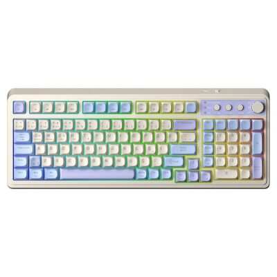Aula S99 Retro RGB Gaming 3 Modlu Bluetooth/2.4GHz/USB-C Kablosuz Makrolu Türkçe Q Klavye Mavi