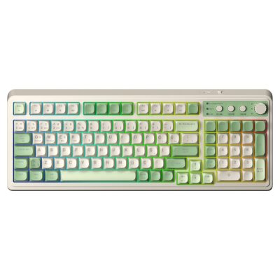 Aula S99 Retro RGB Gaming 3 Modlu Bluetooth/2.4GHz/USB-C Kablosuz Makrolu Türkçe Q Klavye Yeşil