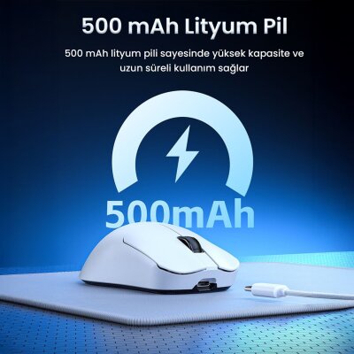 Aula SC380 Pro PAW3311 Sensör 12000 DPI 1000Hz Kablolu ve Kablosuz Gaming Oyuncu Mouse Siyah - 7