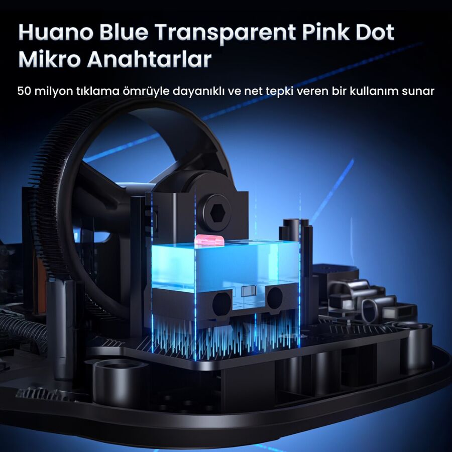 Aula SC380 Pro PAW3311 Sensör 12000 DPI 1000Hz Kablolu ve Kablosuz Gaming Oyuncu Mouse Siyah - 4