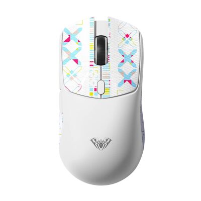 Aula SC580X LightWeight PAW3395 Sensör 10000 DPI 1000Hz Kablolu ve Kablosuz Gaming Oyuncu Mouse Beyaz - 2