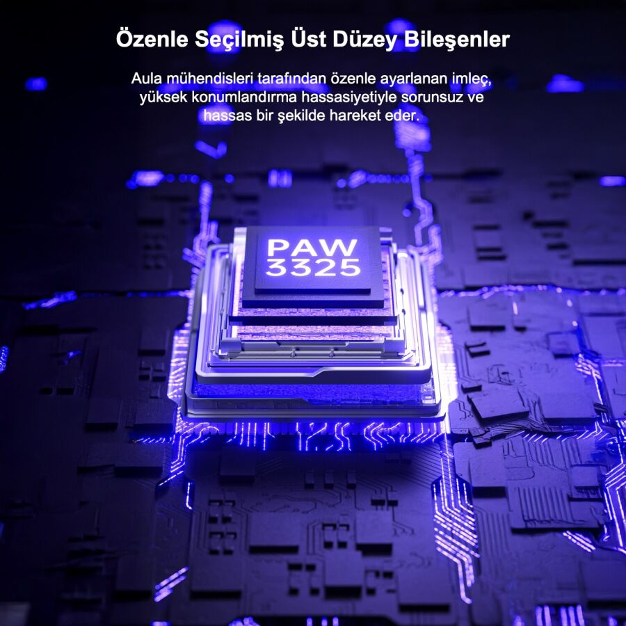 Aula SC580X LightWeight PAW3395 Sensör 10000 DPI 1000Hz Kablolu ve Kablosuz Gaming Oyuncu Mouse Siyah - 7